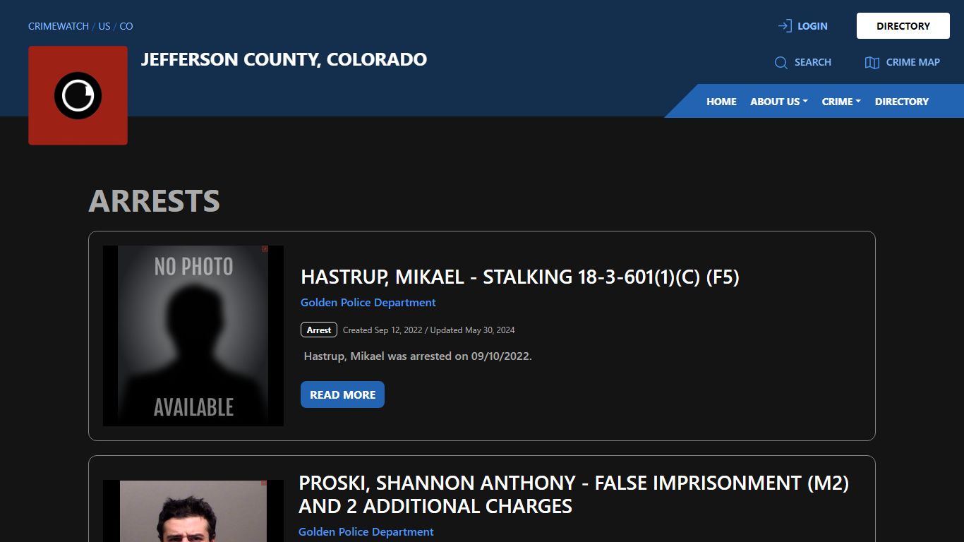 Arrests for Jefferson County, Colorado | CRIMEWATCH