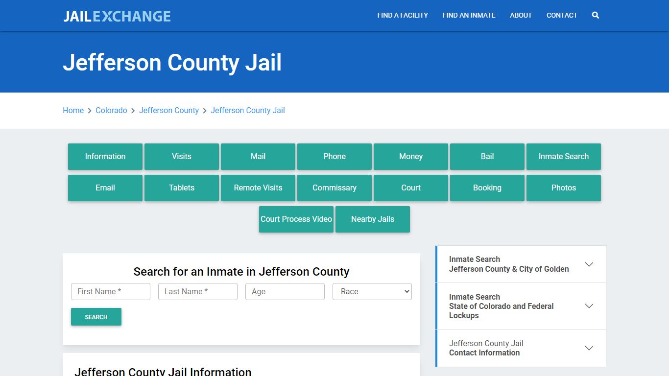 Jefferson County Jail Roster Lookup, CO, Inmate Search